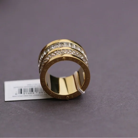 Michael Kors Pave Barrel Gold Ring - Picture 3 of 7